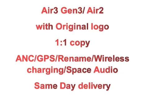US Warehouse Anc Airoha 1562a Air Tws Gen 3rd Generation 2 3 Pro Pods 1:1 Original OEM Headphone Wireless Earbuds Earphone
