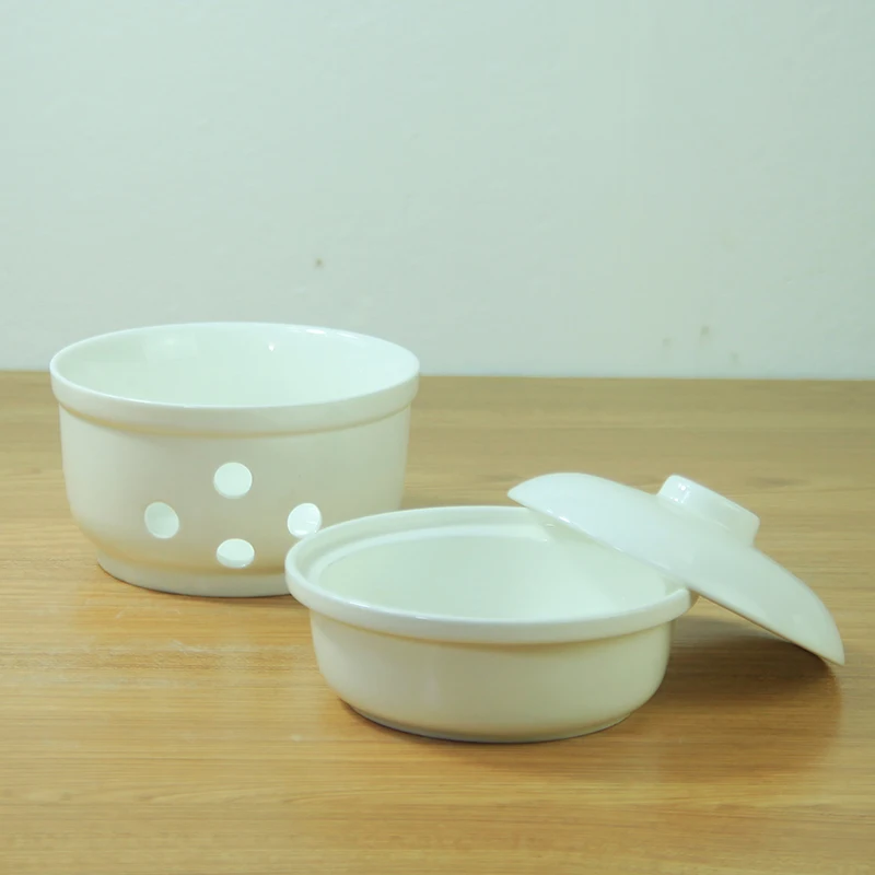 China new design restaurant stew pot ceramic white soup tureen set