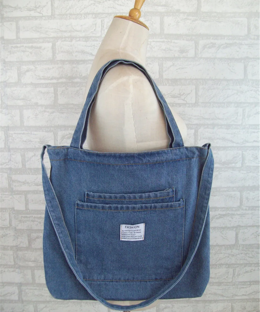 High Quality Fashion Casual Ins Style Large Capacity  Foldable Shopping Bag for Woman Canvas  Shopping Bag with Handle, Front Po