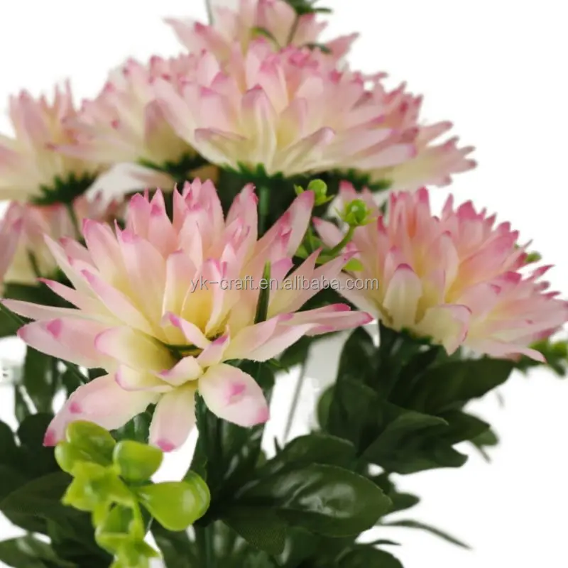 Simulation Flowers Silk Chrysanthemum Decorative Flowers For The Cemetery 12 Heads Artificial Chrysanthemum