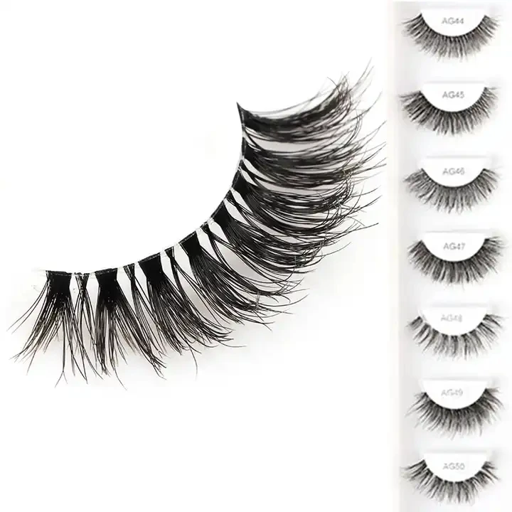 Worldbeauty Private Label Wholesale Lash vendor OEM 1/3 weight Super Light Hollow Agravic Super Soft 3D Faux Mink Strip Eyelash