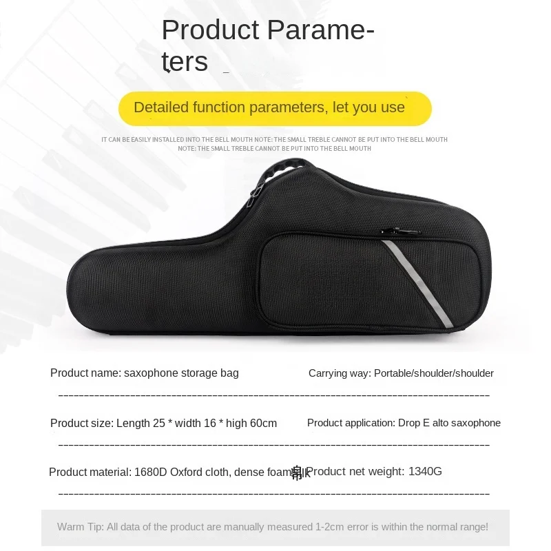 Wholesale Portable Gig Bag Instrument Case for Tenor Saxophone EVA Hard Shell with Nylon Polyester Shockproof Travel Performance