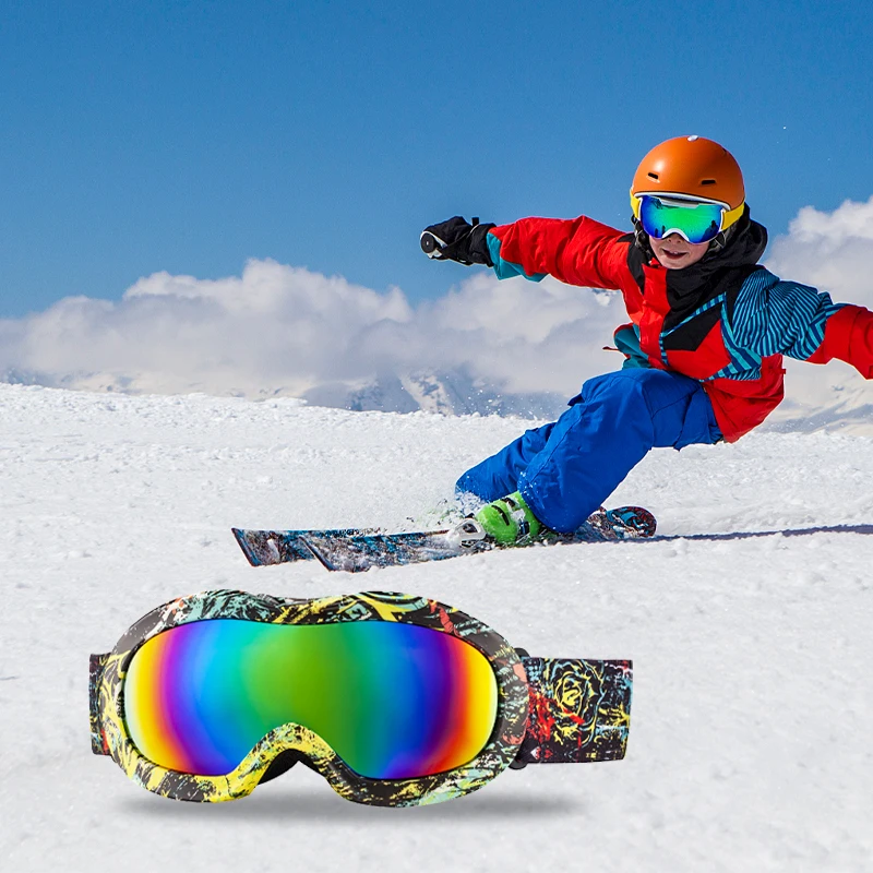 Smart patterns deft custom design uv400 anti fog impact resistance eye aegis ski goggles snow glasses snowboard goggles
