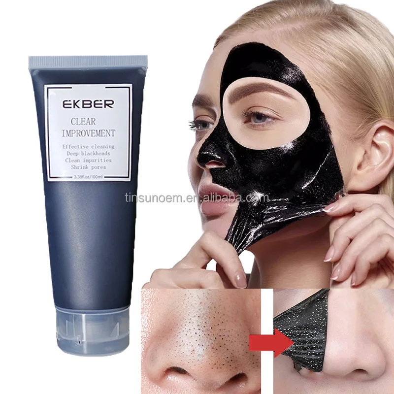 Popular Bamboo Charcoal Face Peel Off Mask Anti Acne Pore Shrinking Deep Cleaning Whitening Skin Care Peel Off Mask