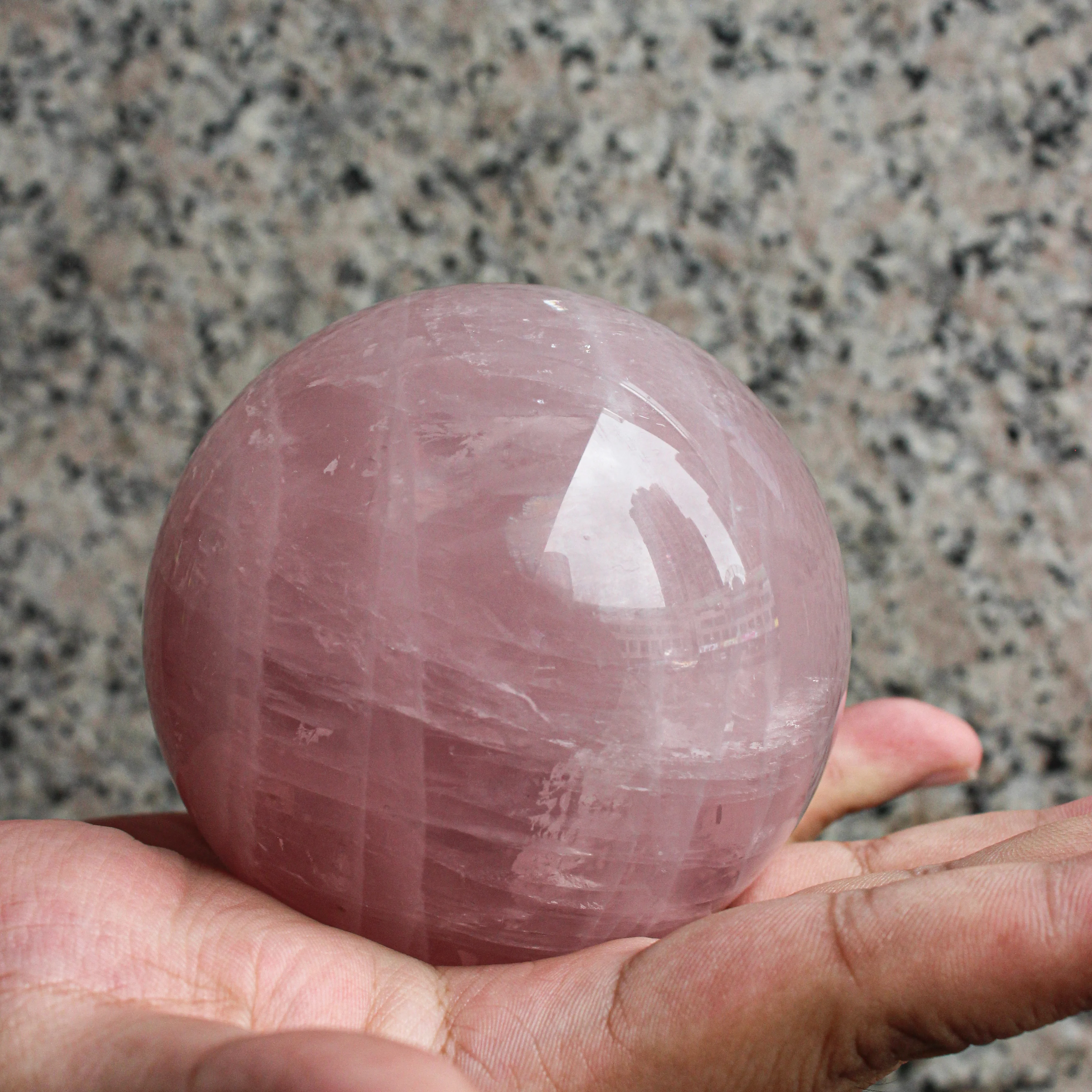Muelson Wholesale Natural High Quality Polished Pink Crystal Ball Rose Quartz Mini Sphere For Healing