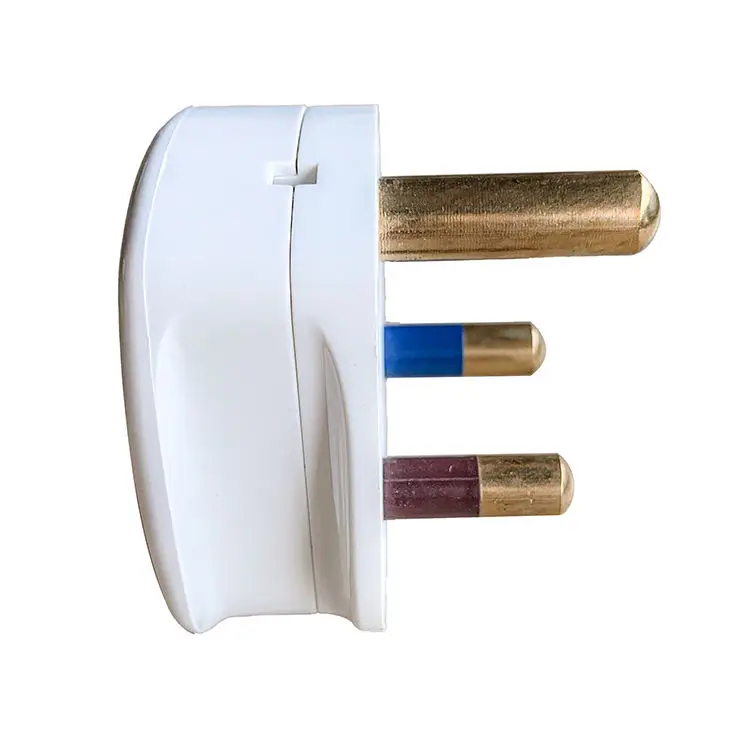 White Colour Wholesale Custom Electric Plug 3 Round Pin 15A 3 Pin Multi Plug Fuse