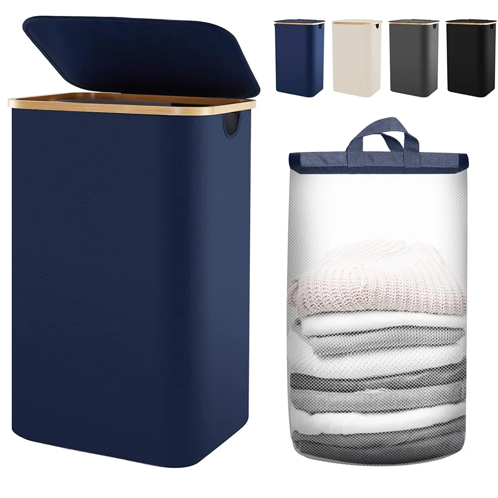 Foldable Laundry Basket with Detachable Bag Large Laundry Bags for Bedrooms and Laundry Rooms