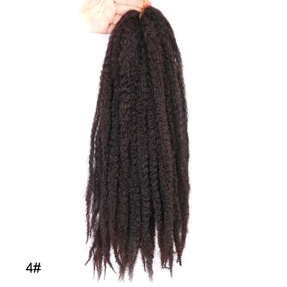 Wholesale 24 Inch Synthetic Fiber Marley Braid Afro Kinky crochet Hair Afro Kinky Twist Hair Marley Hair Braid