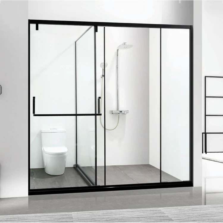 
Bathroom Shower Room tempered glass with frame single sliding walk-in shower door 