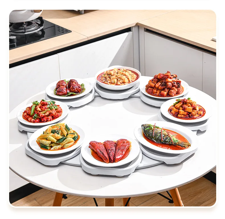Lazy Susan 8/10 plate Turntable Dining Table Adjustable for Rectangular Long & Oblong Tables for Dining Tables Parties