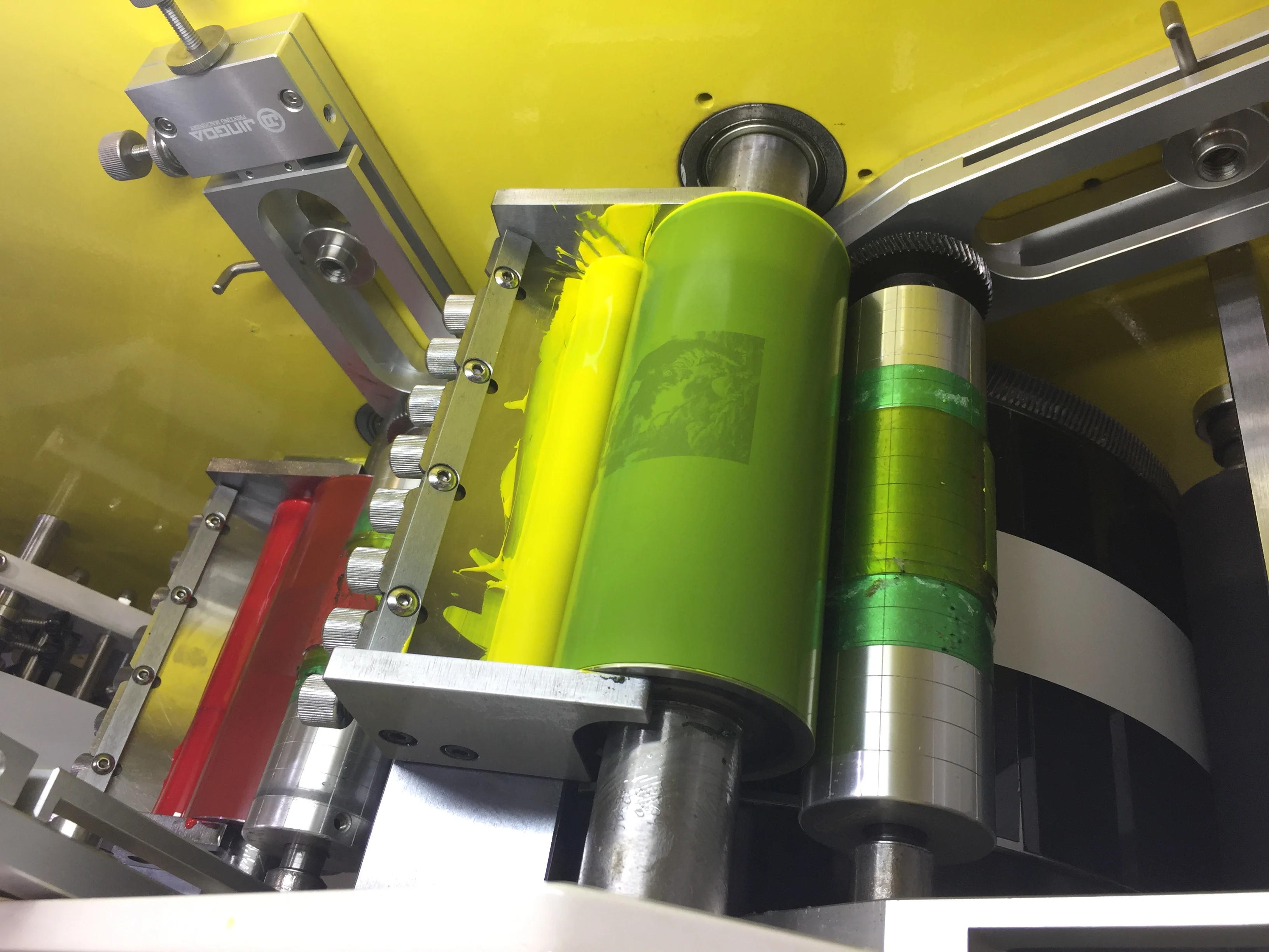 JR-1521 Front 2 Colour Back 1 Colour Flexographic Printing Machine/ Flex Garment Care Label Printing Machine for Satin Ribbon