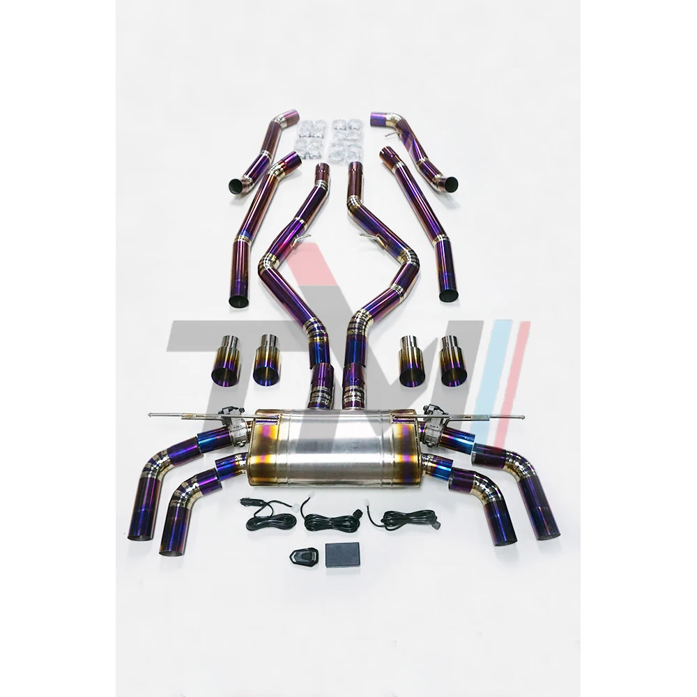 TM PERFORMANCE Titanium Exhaust System Catback for B M W X5M X6M F85 F86 4.4T S63 Engine 2014-2018 With Valve Muffle