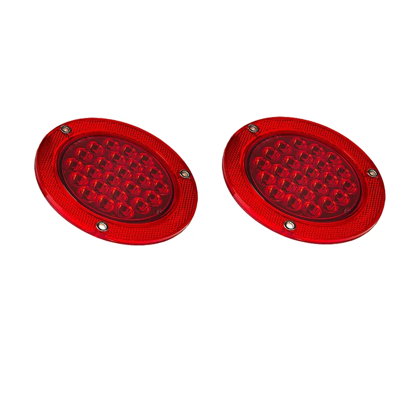  24LED 4 inch Amber/Red tail light with reflector for truck trailer