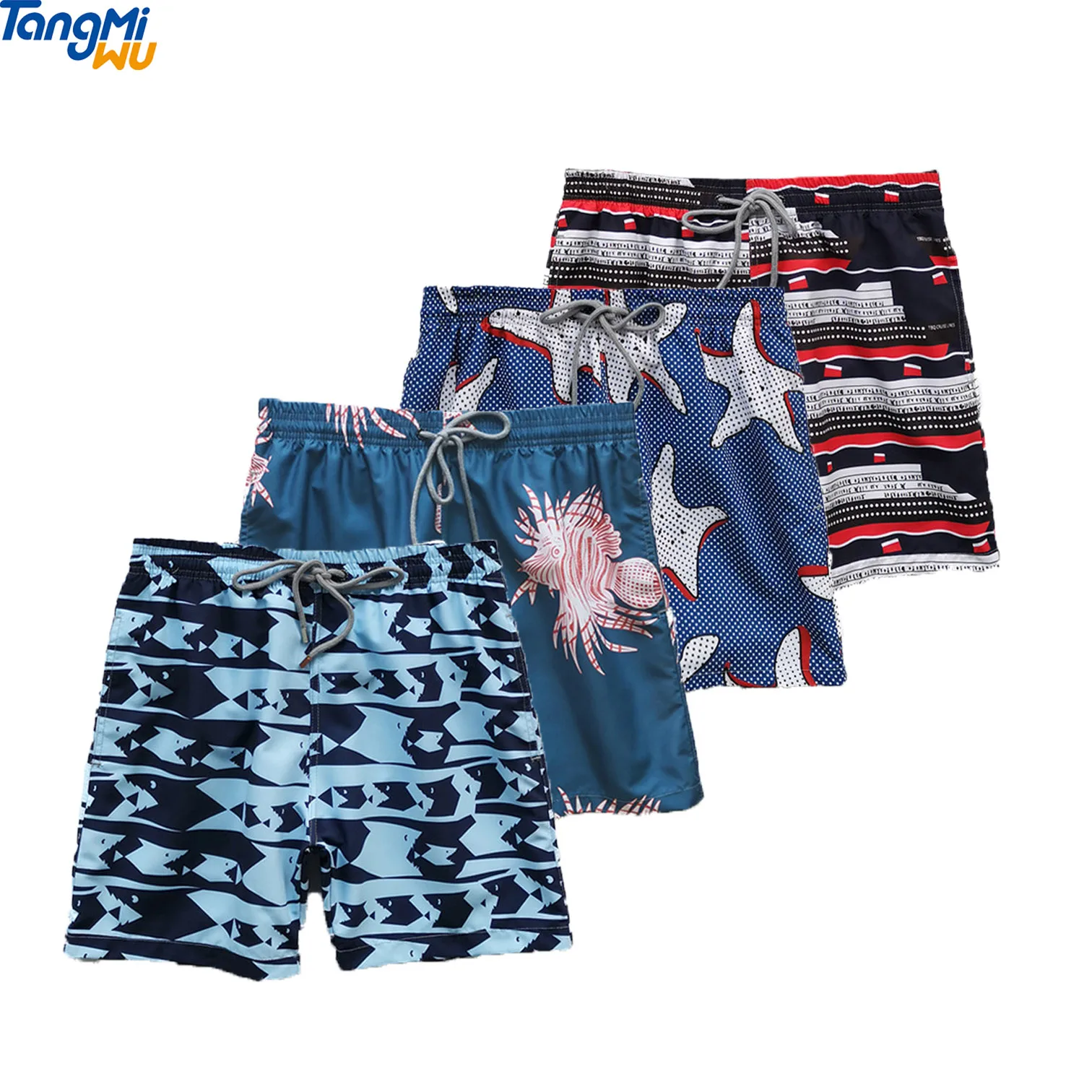 Wholesale polyester swimwear undersea world Animal custom logo mesh beach shorts swimshort boardshorts surf