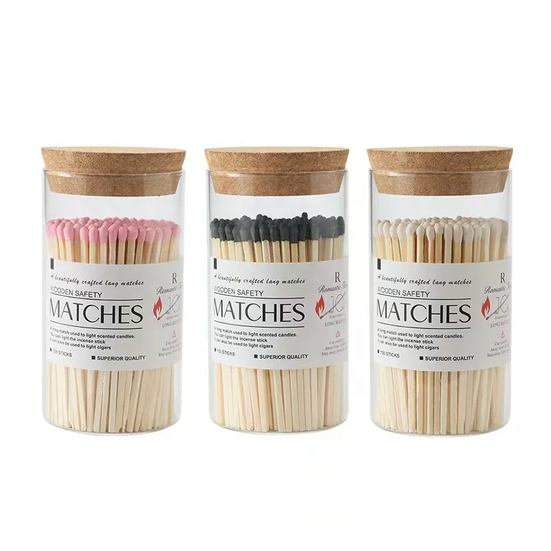 Wholesale High Quality Borosilicate Glass Empty Cylinder Shaped Private Label Jars for Scented Candles Matches
