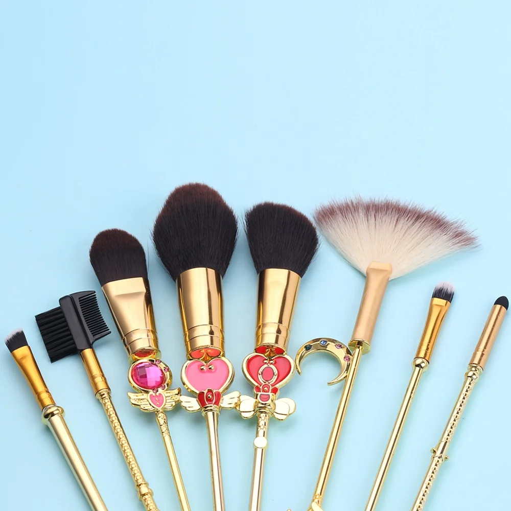 
Dropshipping Make Up Accessories 2021 Maquillaje Brochas Gold 8 Pcs Anime Sailor Moon Makeup Brush Set Beauty Supplies Cosmetic 