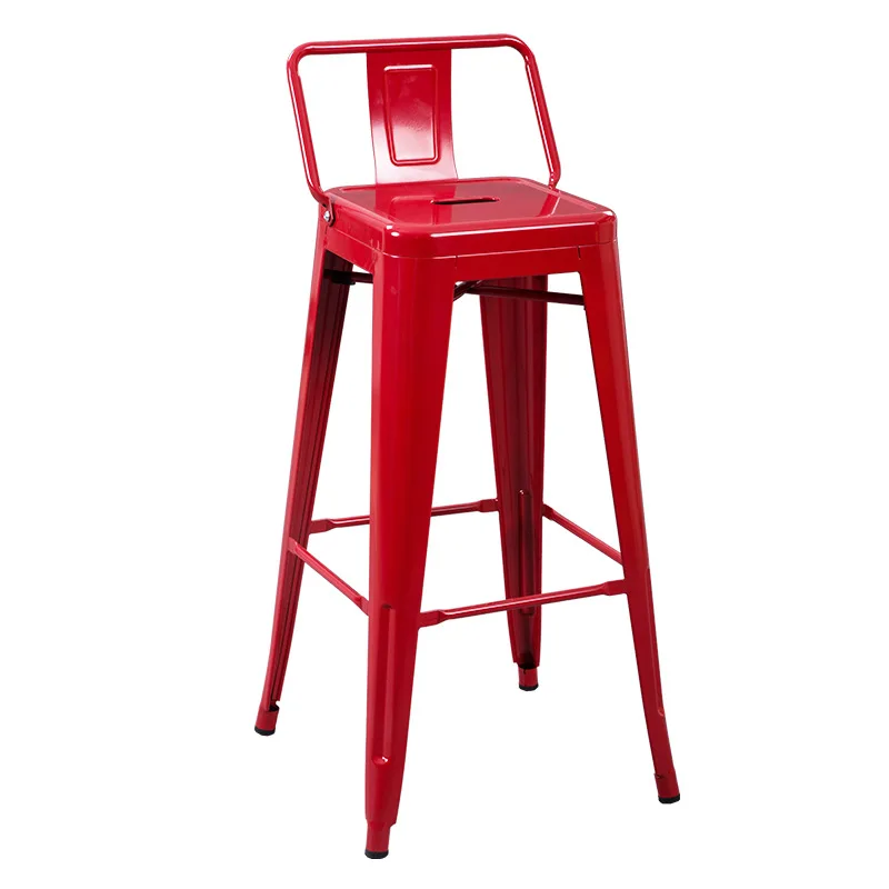 Factory wholesale vintage industrial black metal iron bar stool