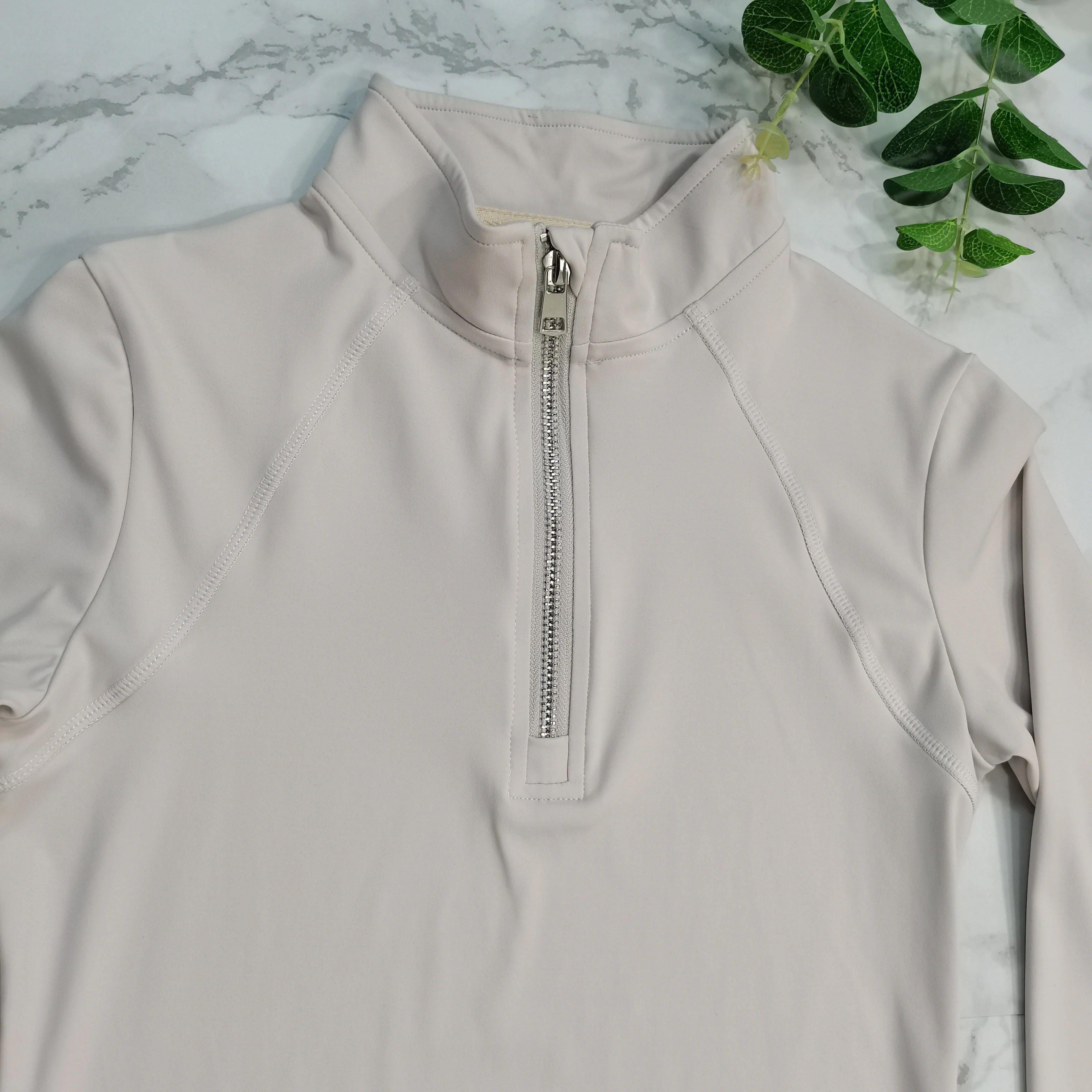 Custom Logo Children Collar Zipper Breathable Woman Equine Baselayer Nylon Spandex Quick Dry Horse Riding Shirt Equestrian Top