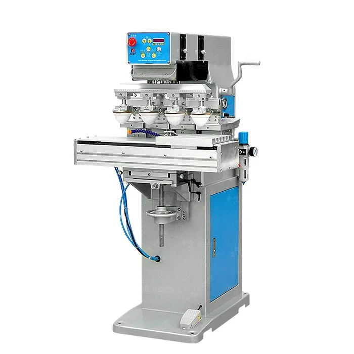 Полуавтоматическая в 4-х цветах челнок герметичные чашки чернил печатная машина