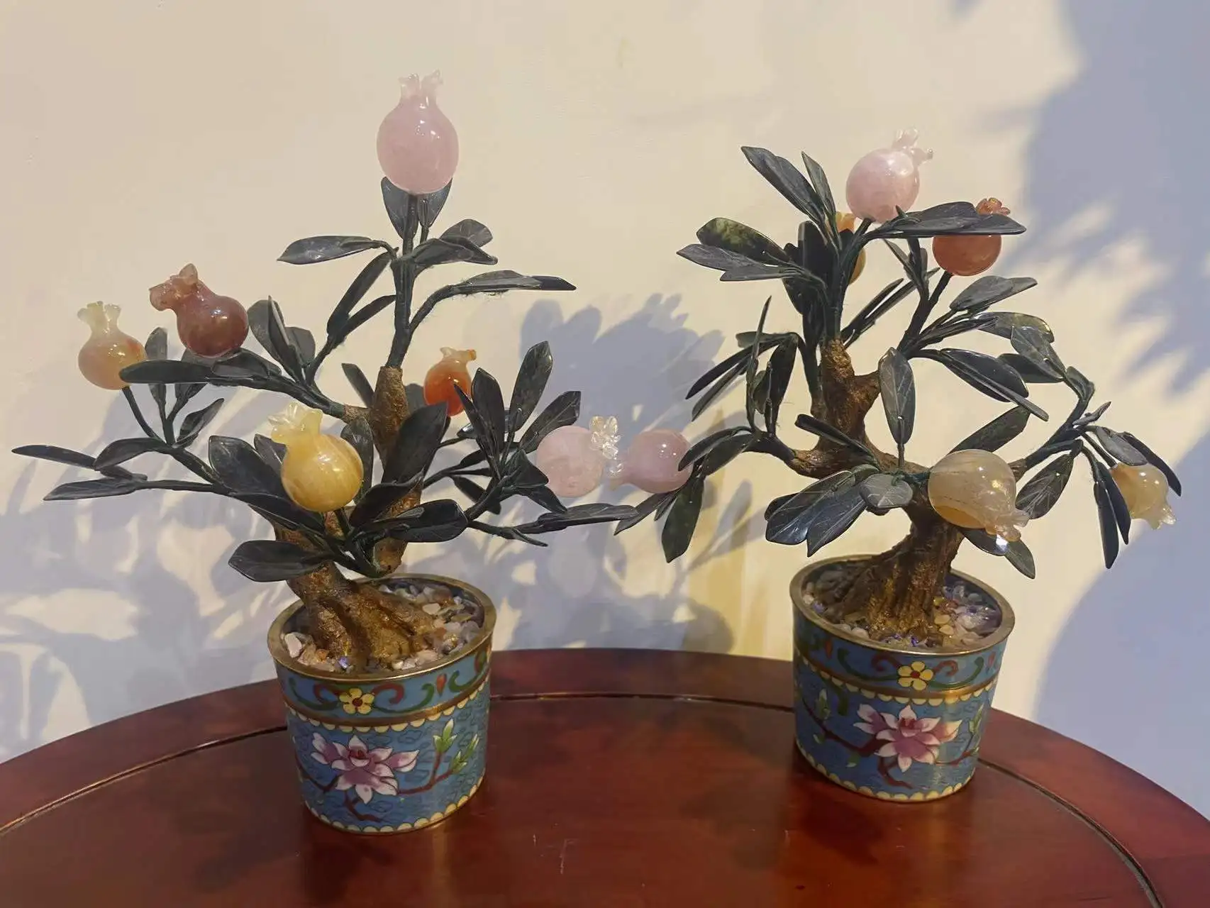 Natural jade many descendants handicrafts jade pomegranate bonsai ornaments
