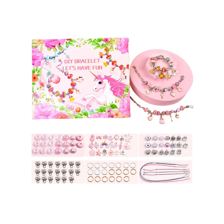 Hot Wholesale Jewelry Beads For Bracelet Making Alloy Pink Beads For Kids