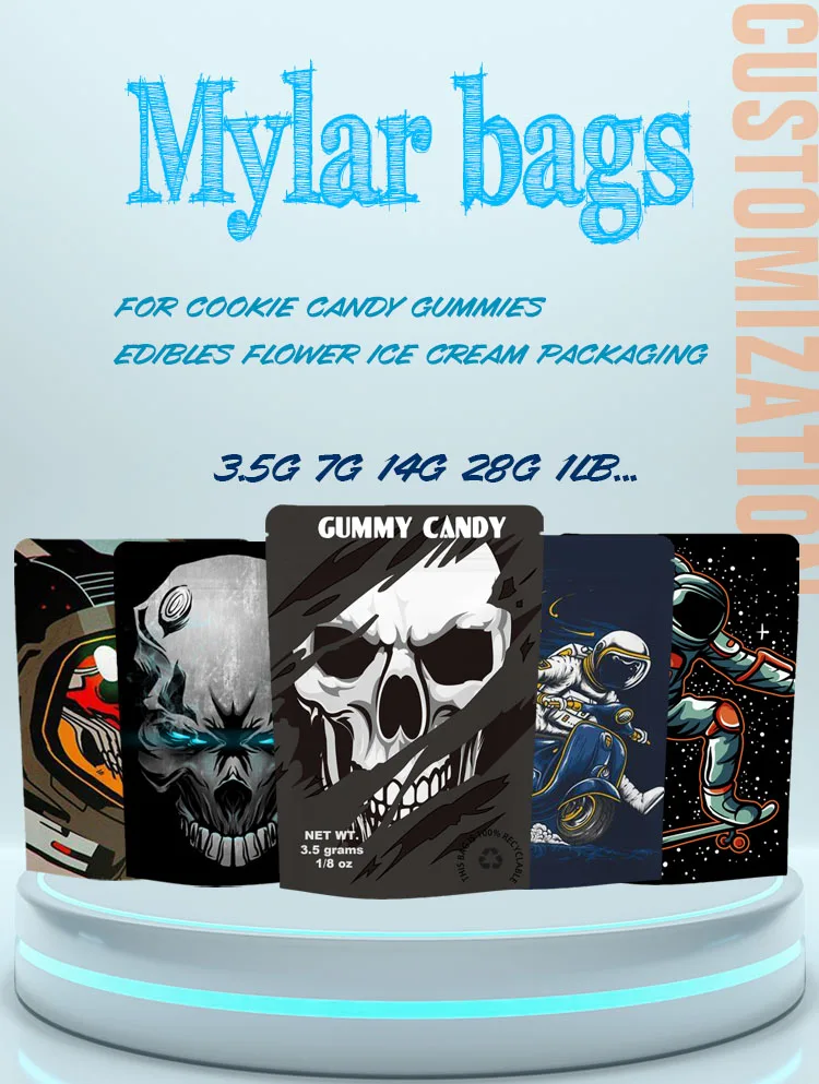 Digital Printed 1g 3.5g 7g 14g 28g Smell Proof Packaging Stand Up Pouch Soft Touch Cali Packs Smell Proof Mylar Bag With My Logo