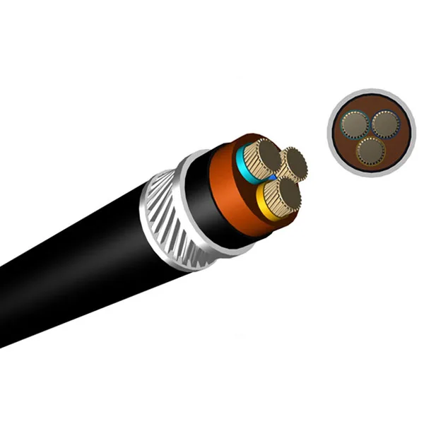 Electric Transmission Power Cable multi stranded Copper Conductor Al tape armor layer