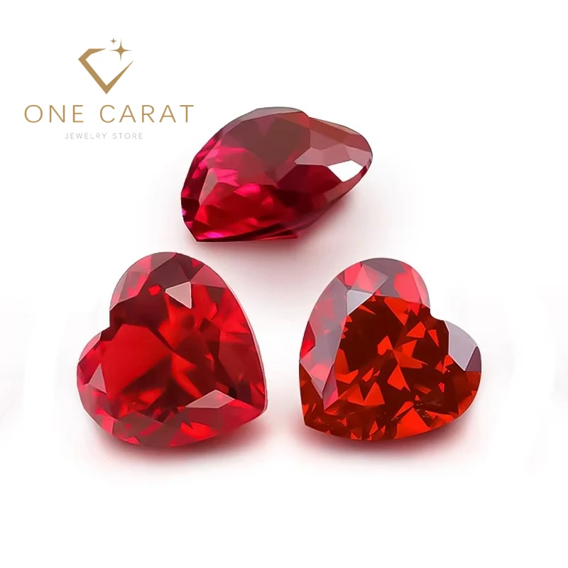Factory Direct Lab Created Ruby Loose Gemstones Natural Cut Various Shapes-Round Oval Pear Heart Marquise Cushion Square Heat