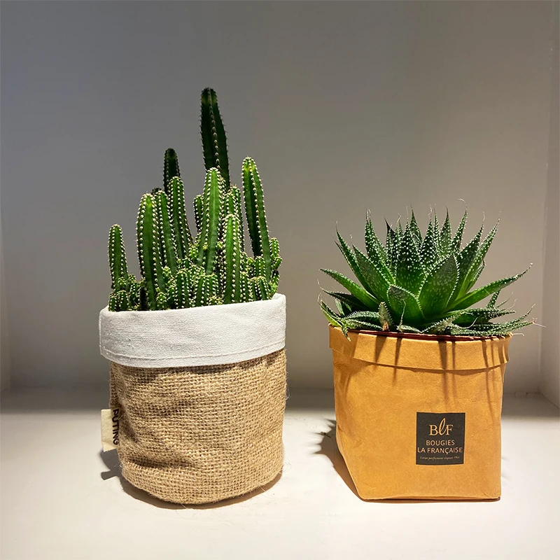 Eco-friendly Jute Fabric Grow Bag Burlap Hydroponic Indoor Planter with Handles