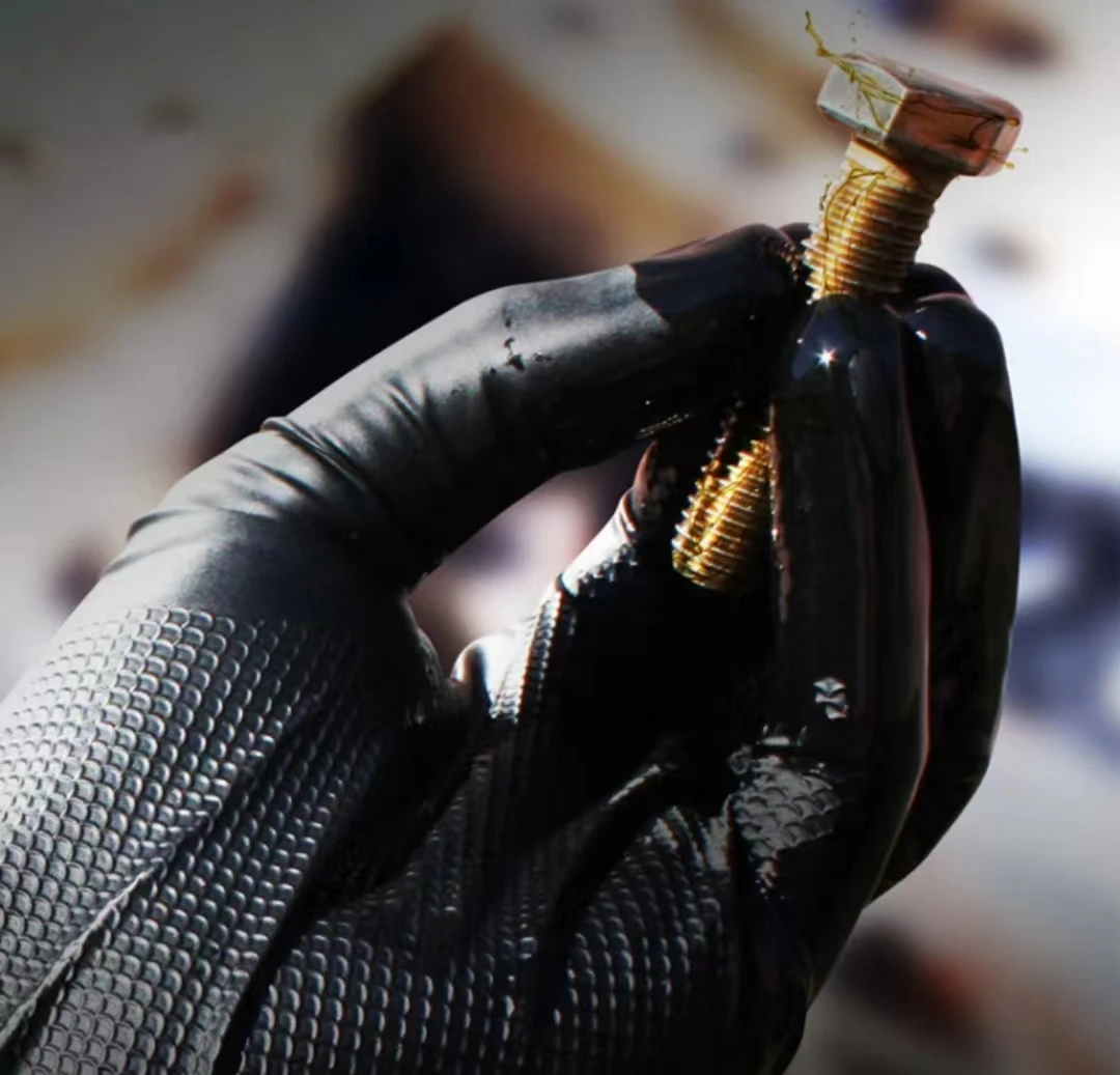 Hot Diamond Texture Industry Food Service Car Repair Mechanic Cleaning Disposabl-Glove Pure Nitrile Glove