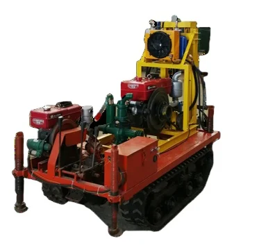 22HP 130m domestic portable crawler hydraulic diesel drilling rig small water well drilling rig