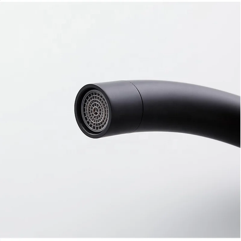 Single Handle Single Hole Matte Black Spring Kitchen Faucet With Faucet Hole Cover Kitchen Sink Faucet For Sink