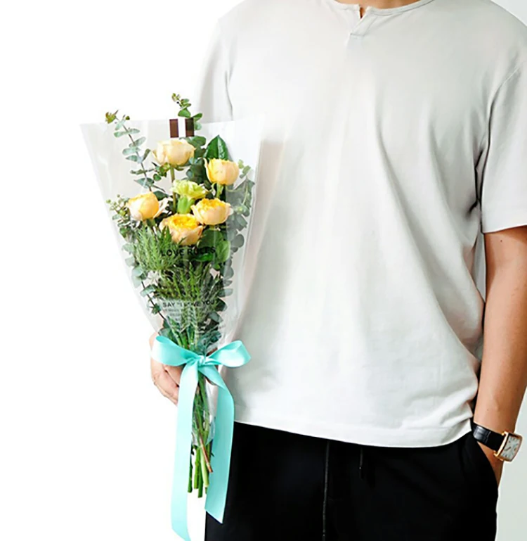 Mini bouquet bag flowers wrapping paper material rose flower shop flower packaging bag paper bag for flower