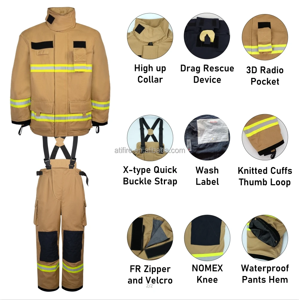 Форма для пожаротушения Nomex Kevlar Aramid NFPA премиум-класса 1971 и 469 повышения безопасности пожарных