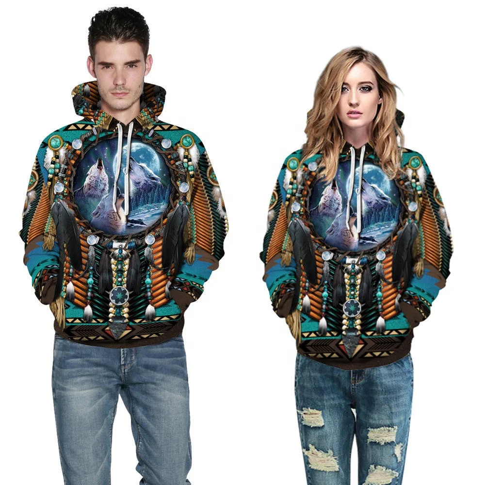 3D full print unisex hoodie Bohemian long sleeve print ultra David coat