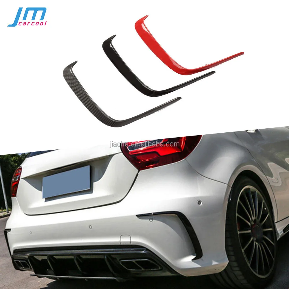 Carbon Fiber Rear Bumper Spoiler Vent Cover Trim for Mercedes-Benz A Class W176 A200 A260 A45 AMG 2014-2017 Not standard