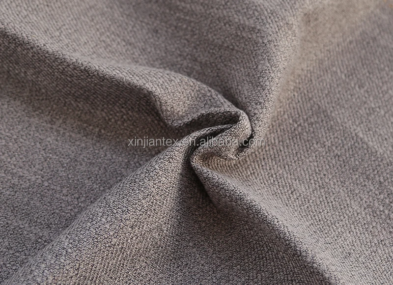 RTS Linen polyester fabric sofa upholstery fabric solid fabric for curtain