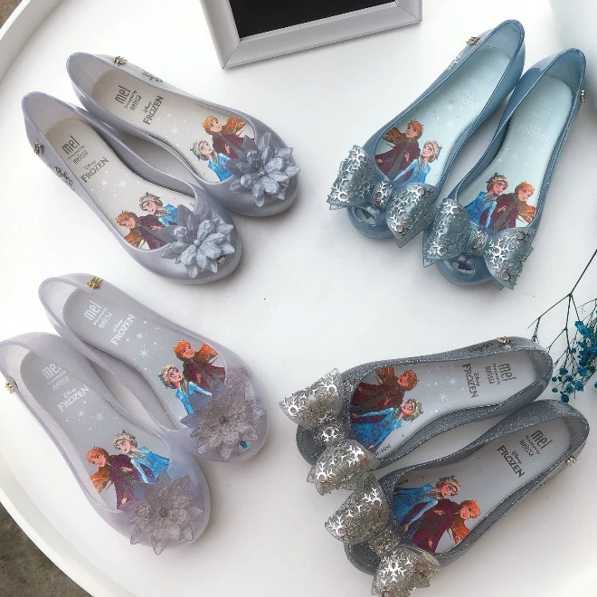 Melissa children fish mouth sandals girl big children fish mouth jelly shoes student Frozen crystal beach shoes