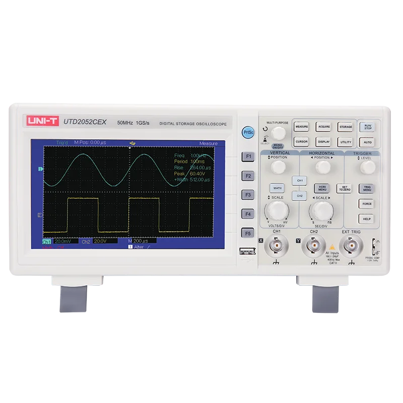 UNI-T UTD2052CEX Настольный USB-интерфейс, 50 МГц, 1 Гвыб. / С, цифровой запоминающий осциллограф, 2-канальные осциллографы