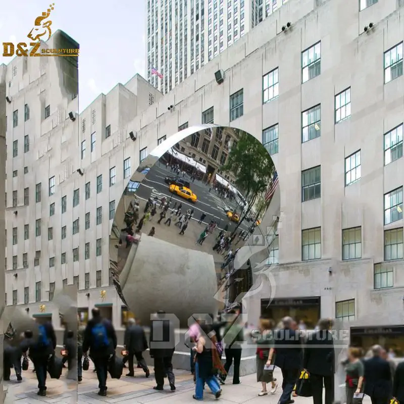 modern metal decorative sculpture circle 304 mirror finished garden stainless steel sculpture