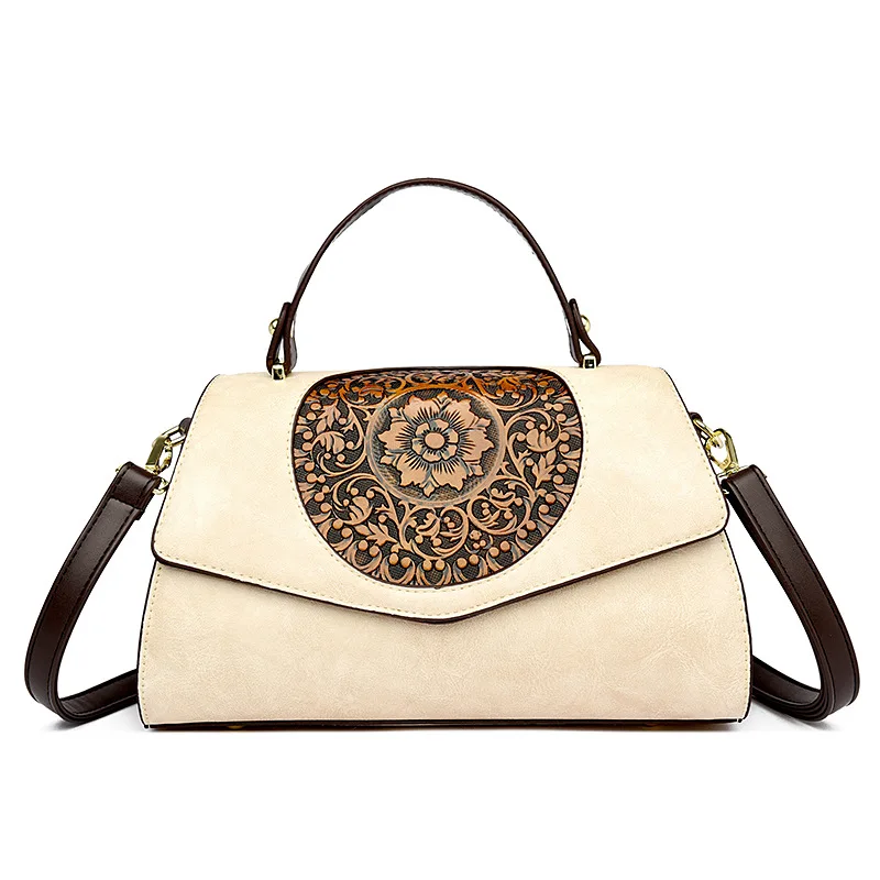 WESTAL Retro Chinese Style Embossed PU Leather Crossbody Shoulder Bag Designer Handbags Ladies Tote Handbag Hand Bag for Women