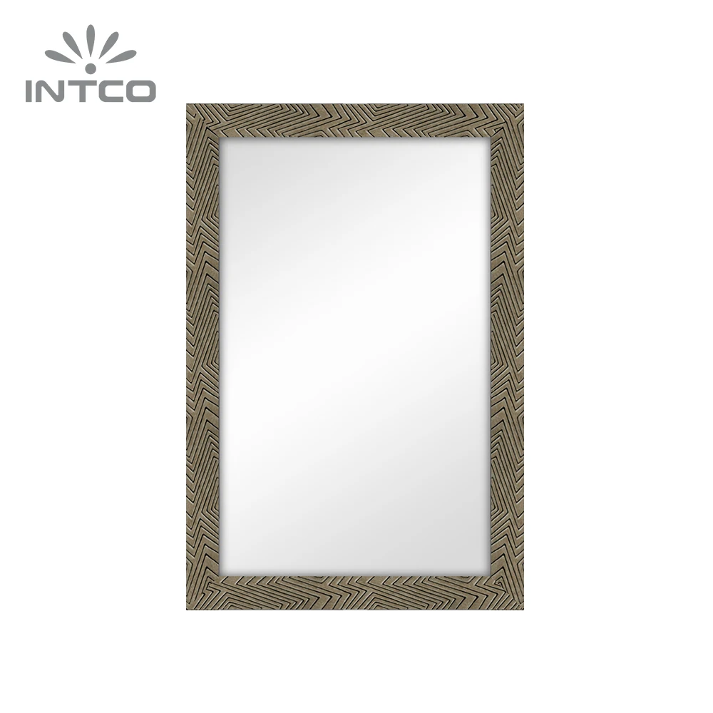 INTCO New Arrival Decorative Rectangular Diamond Bronze Bathroom Wall Mirror Frame