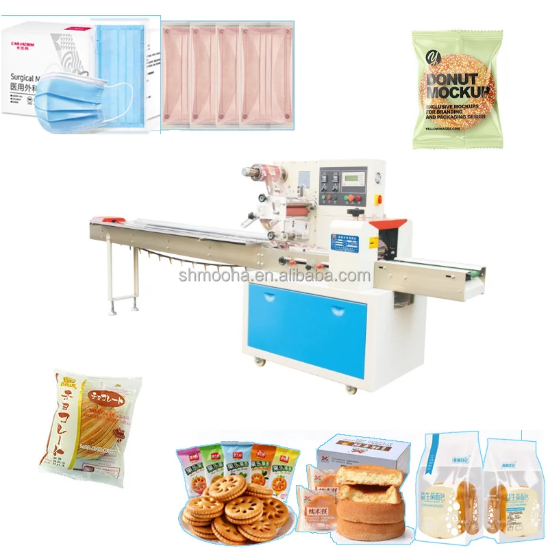 Automatic Bakery Snack Pouch Bag Pillow Packing Machine Bread Cake Sandwich Sealing Packer Toy Hardware Bag Package Machinery