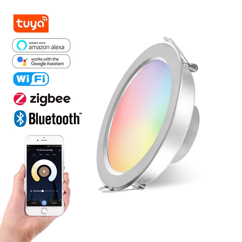 Светодиодный светильник Tuya с диммером встраиваемый умный потолочный Wi-Fi Bluetooth 9 Вт/11 Вт/13 Вт/18 Вт/21 Вт/24 Вт для гостиниц магазинов и