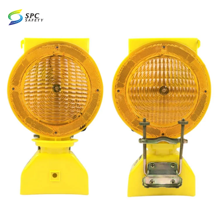 Driveway Road bridge airport led traffic barrier warning lamp construction safety solar barricade light with metal clamp