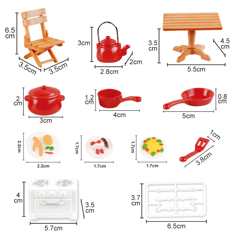 1/12 doll house mini furniture miniature model kitchen toy kids pretend play house toys