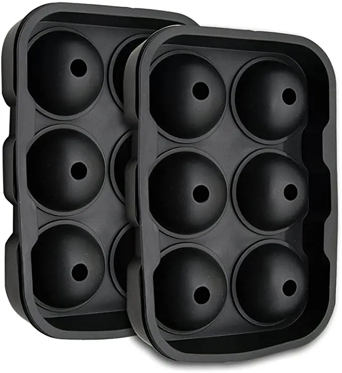 
Black Silicone Ice Ball Maker Round Ice Ball Spheres for Whiskey Cocktails Bourbon Ice Cube Tray Mold 