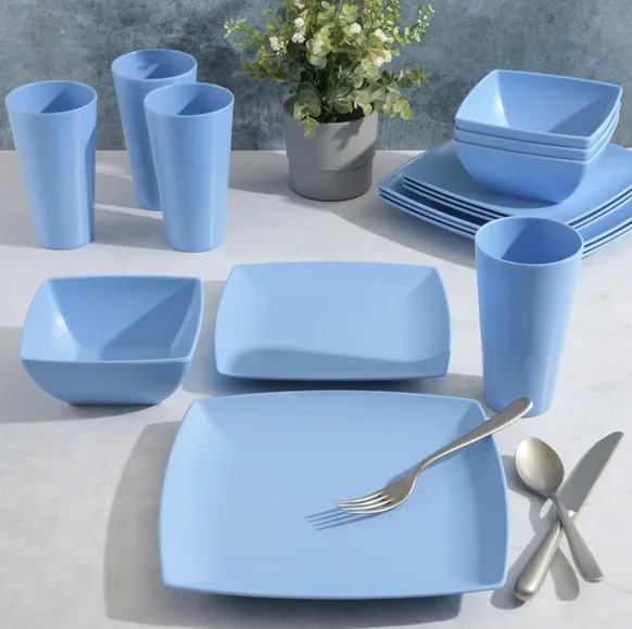 rpet plastic royal blue dinnerware set china tableware