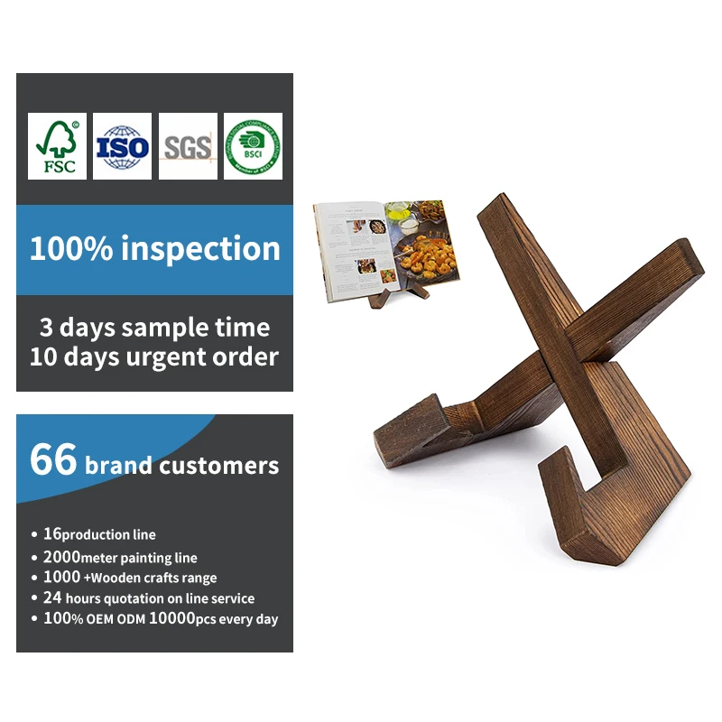 Деревянный держатель для книжки рецептов подставка фермерской книги приготовления пищи ручной работы деревянная