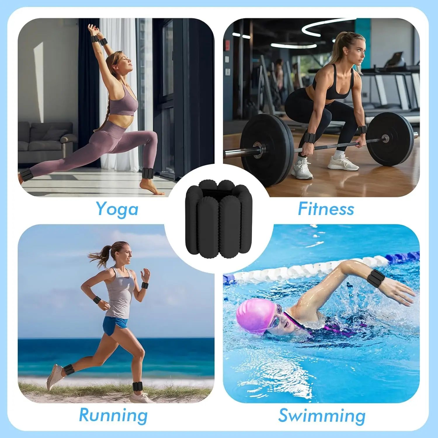 Wholesale Yoga Pilates Kit Adjustable Silicone Ankle Weights Triangle Wearable Wrist Ankle Weights For Women